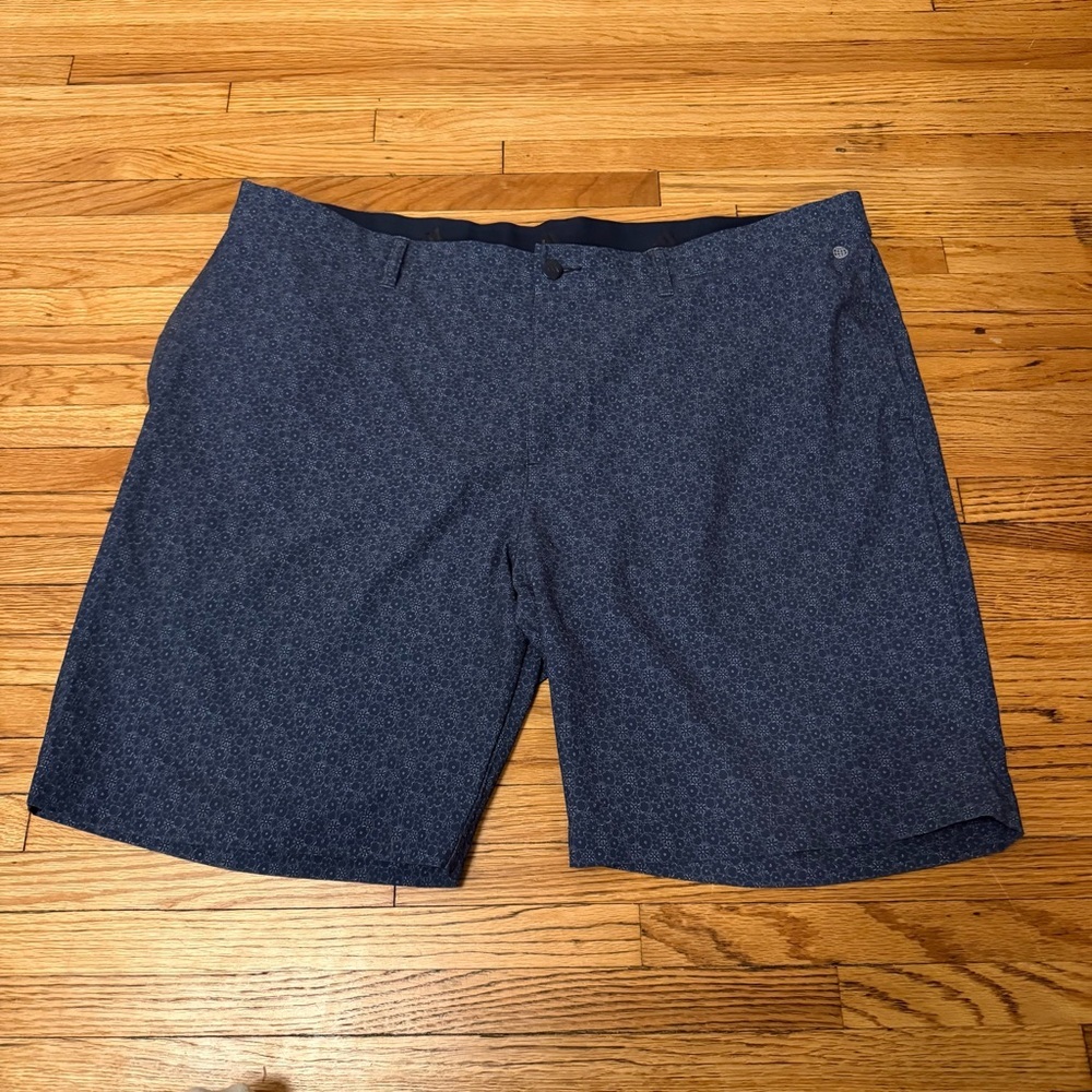 Adidas Golf Shorts Mens 40 Blue Gray Floral Performance Stretch